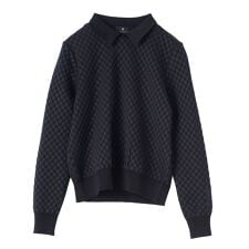 市松柄プルオーバーニット