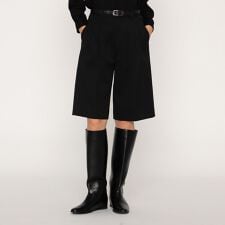高密度 梳毛ウールギャバ フィールドハーフパンツ