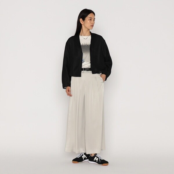 トリアセテート/キュプラサテンジョーゼット ワイドパンツ | メゾン