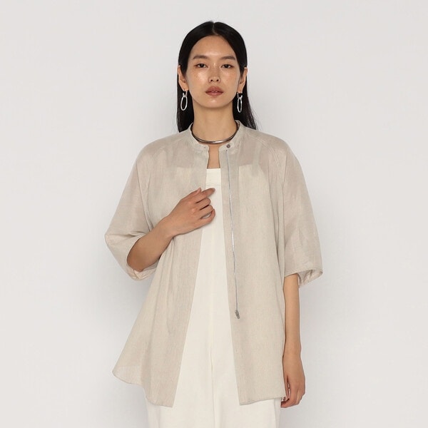 ウールボイル バンドカラーシャツ | メゾンプラチナ(Maison Platinum