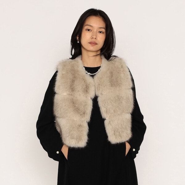 【NEW】メゾンプラチナ（Maison Platinum）/フェイクファー ショートジレ フェイクファー ショートジレ | メゾンプラチナ(Maison Platinum