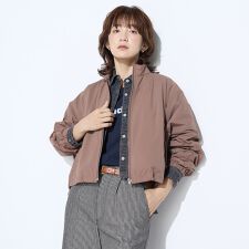 〔 +サイズ 〕ドライナイロンストレッチタフタ ブルゾン