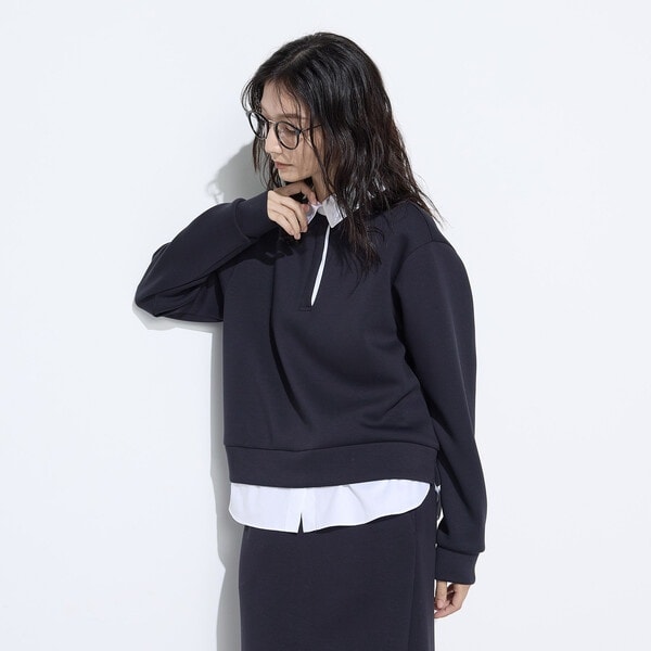 【NEW】コムサワードローブ（COMME CA Wardrobe）/レーヨンミックスダンボール プルオーバー レーヨンミックスダンボール プルオーバー | コムサワードローブ(COMME