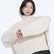 天竺編 ハイネックニットプルオーバー