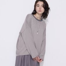 〔 +サイズ 〕綿／ポリエステル天竺編 ニットプルオーバー