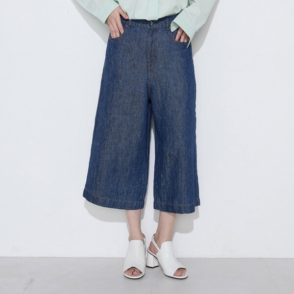 リネンデニム キュロットパンツ | コムサワードローブ(COMME CA