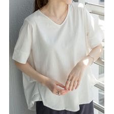 脇タックVネック半袖カットソー