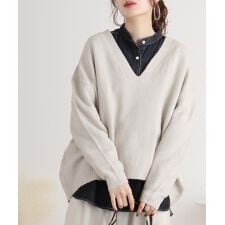 ディープVネックセーター