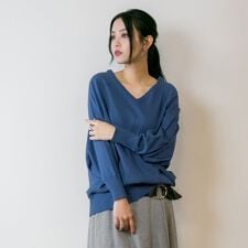 ジャングルジャロピー(JUNGLE JALOPY)のVネック ドルマン 綿 ニット プルオーバー