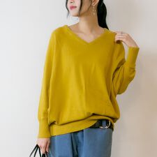 ジャングルジャロピー(JUNGLE JALOPY)のVネック ドルマン 綿 ニット プルオーバー