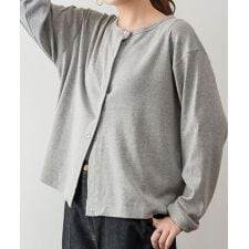 パールボタンクルーネックカーディガン