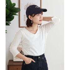 Vネック七分袖プルオーバー