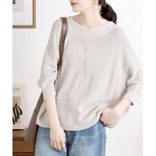 前後2WAYで着れる 畦編みルーズセーター