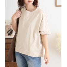 ミニ裏毛ラグラン半袖トレーナ