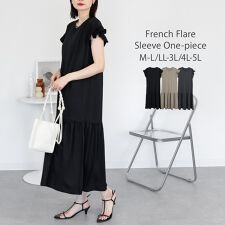 袖フレアノースリーブワンピース