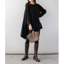 ポンチョ風ニットプルオーバー