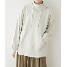 ハイネックリブ裏毛パーカー