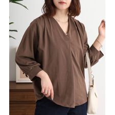 ブラウス風タックスキッパー 七分丈Tシャツ