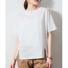 異素材切り替え半袖Tシャツ