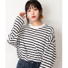 BIGボーダーロングスリーブTシャツ