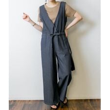 デニムVネックコンビネゾン