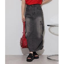 ジャングルジャロピー(JUNGLE JALOPY)のデニムカーゴスカート