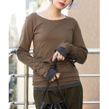フェイク レイヤード ロング Tシャツ