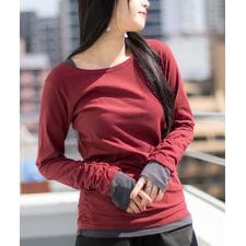 フェイク レイヤード ロング Tシャツ