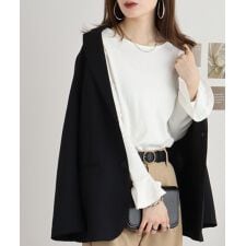 綿フライス袖口フレア長袖カットソー