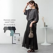 オーバーサイズコットンパネルTシャツ