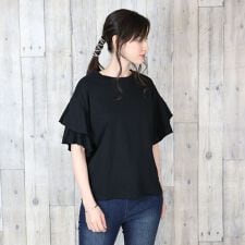コットンフレアー袖カットソー