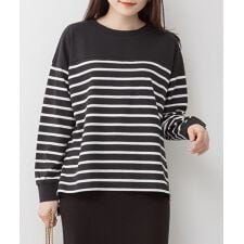 パネルボーダー風長袖Tシャツ