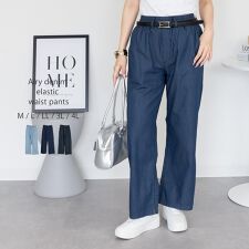 エアリーデニム ウエストゴムパンツ