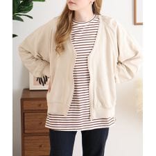 ミニ裏毛V空きジップアップブルゾン