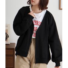 ミニ裏毛V空きジップアップブルゾン