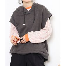 ミニ裏毛ノースリーブパーカー