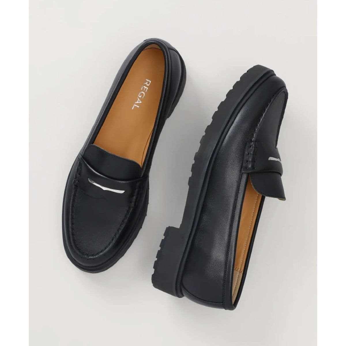 REGAL F89R ドライビングタイプシューズ ブラック フラットシューズ