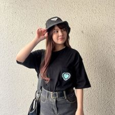 もくもくちゃん(MokMokchan)のハートレタリングTee／ブラックM（MK485）