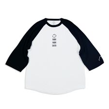 もくもくちゃん(MokMokchan)のMK498　nadenadeラグラン7分tee／ホワイト＆ブラックL