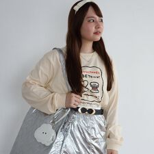 もくもくちゃん(MokMokchan)のMK515　ハンバーガーとウサロンTEE／ナチュラルM
