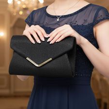 ラメＶメタルクラッチバッグＬ