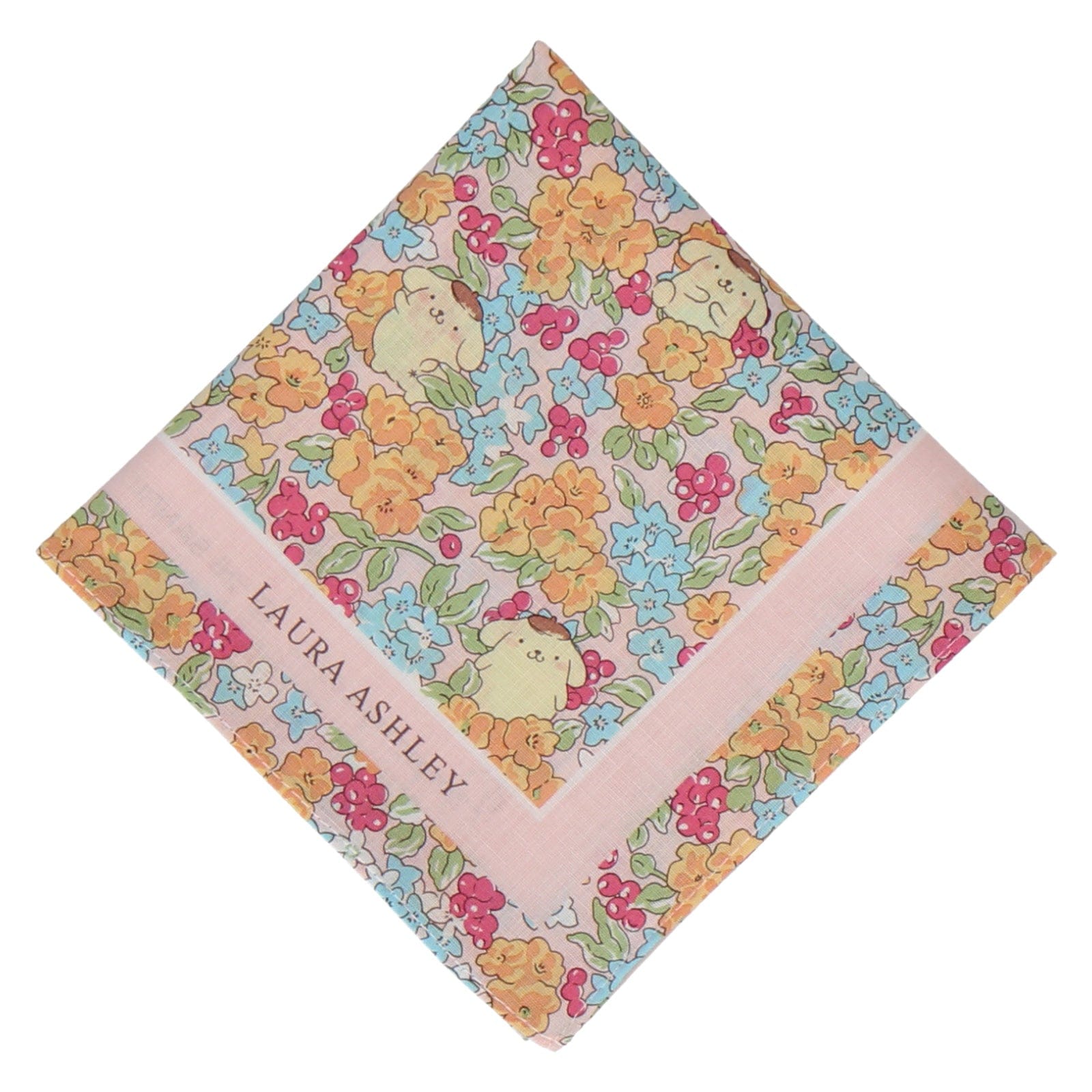 プリントハンカチ ポムポムプリン【Laura Ashley×Sanrio characters