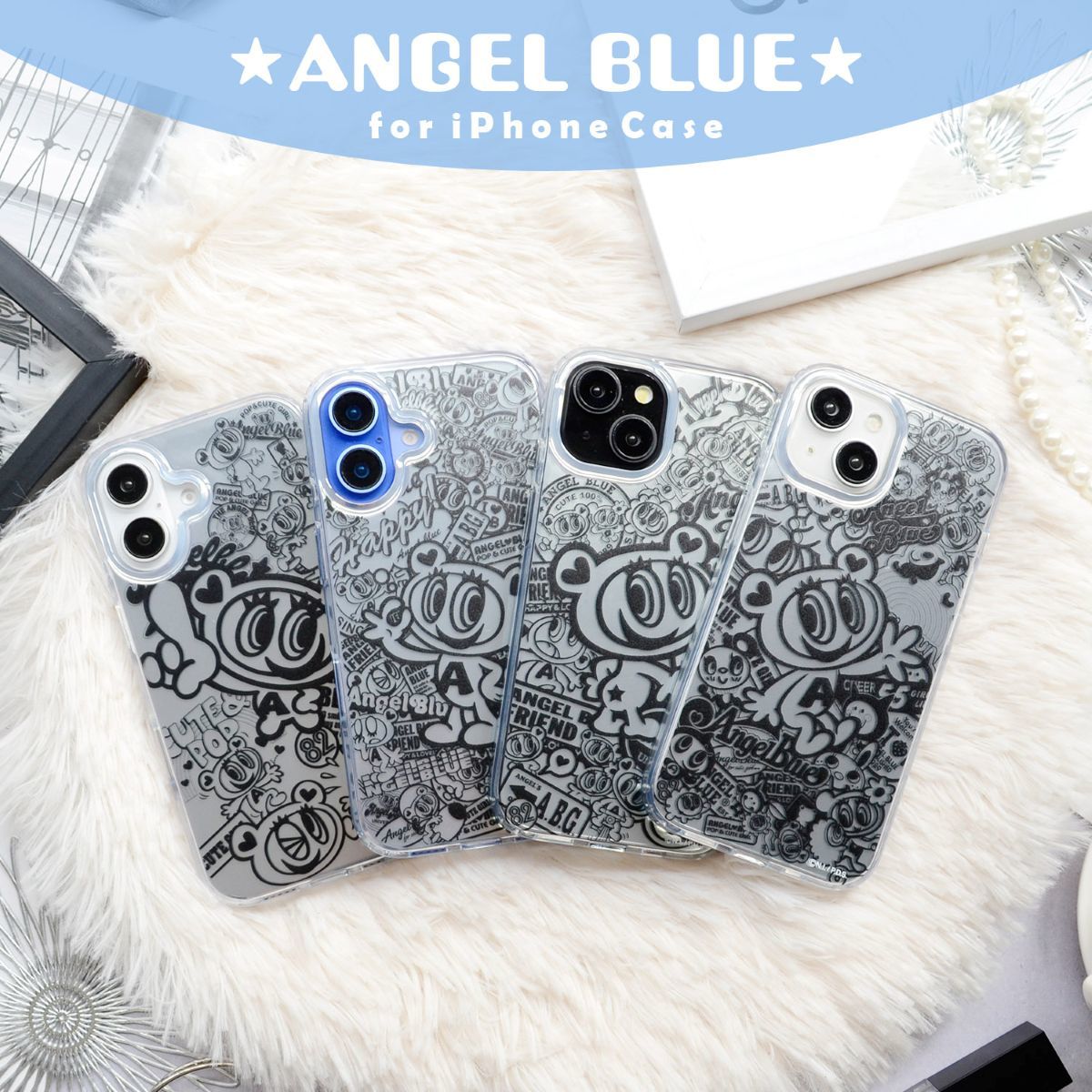 iPhone15/14/13】 ANGEL BLUE [メタリック背面ケース] | エンジェル