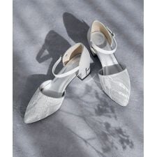 ガール(GIRL)のチャンキーヒールレース ポインテッドトゥ パンプス 結婚式 パーティー お呼ばれ オケージョン