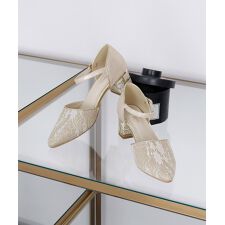 ガール(GIRL)のチャンキーヒールレース ポインテッドトゥ パンプス 結婚式 パーティー お呼ばれ オケージョン