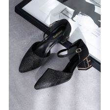 ガール(GIRL)のチャンキーヒールレース ポインテッドトゥ パンプス 結婚式 パーティー お呼ばれ オケージョン