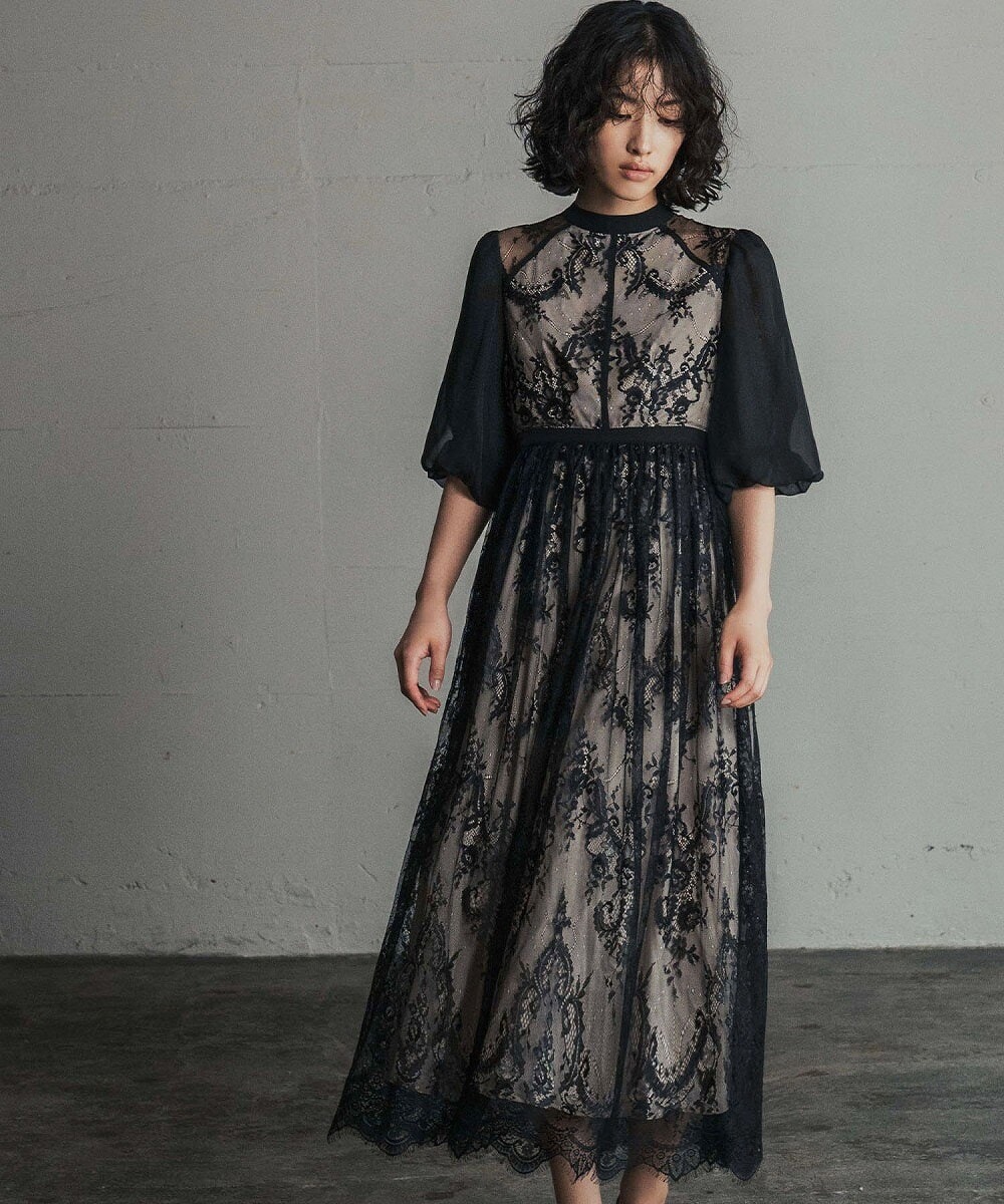 フレアスリーブボレロ花柄刺繍マーメイドドレス | レジャ(Leja