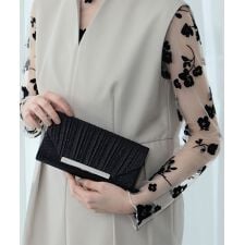 サテン×ラメ プリーツ 2wayバッグ パーティーバッグ 結婚式 パーティー お呼ばれ オケージョン