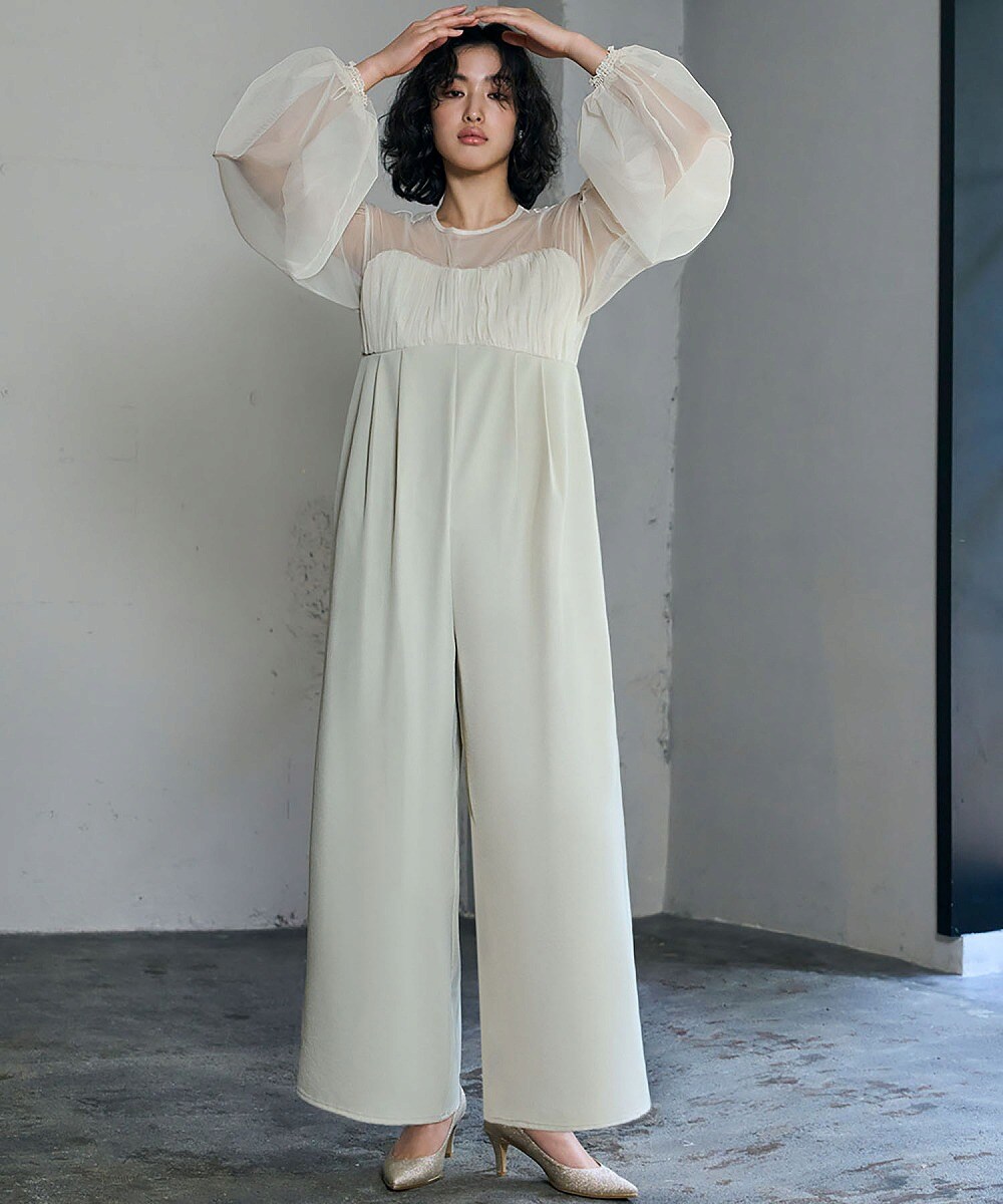 針抜きテレコ×ドット＆プリーツチュールワンピース | スーパーハッカ