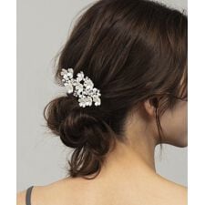 フェイクパール ラインストーン フラワーモチーフ ヘアコーム かんざし かわいい ヘアアクセサリー